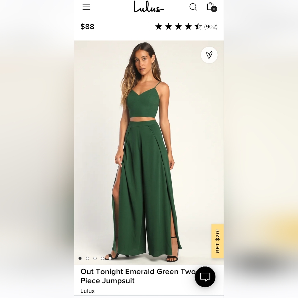 Lulu's Out Tonight Emerald Green Two-Piece Jumpsuit